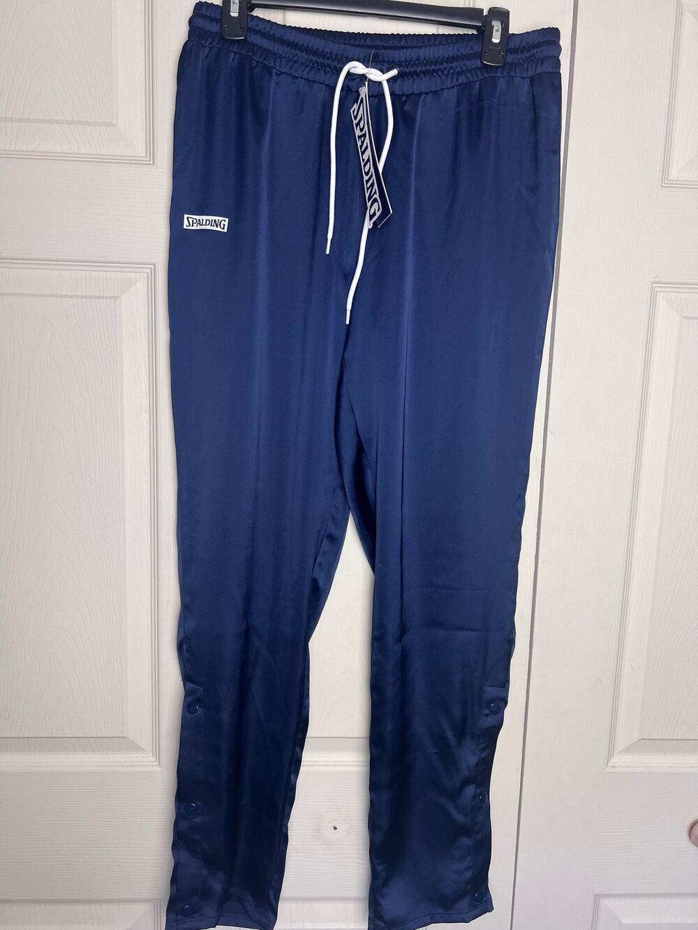 Spalding Women's Warm-Up Pants Size Small Blue Drawstring Elastic Waist